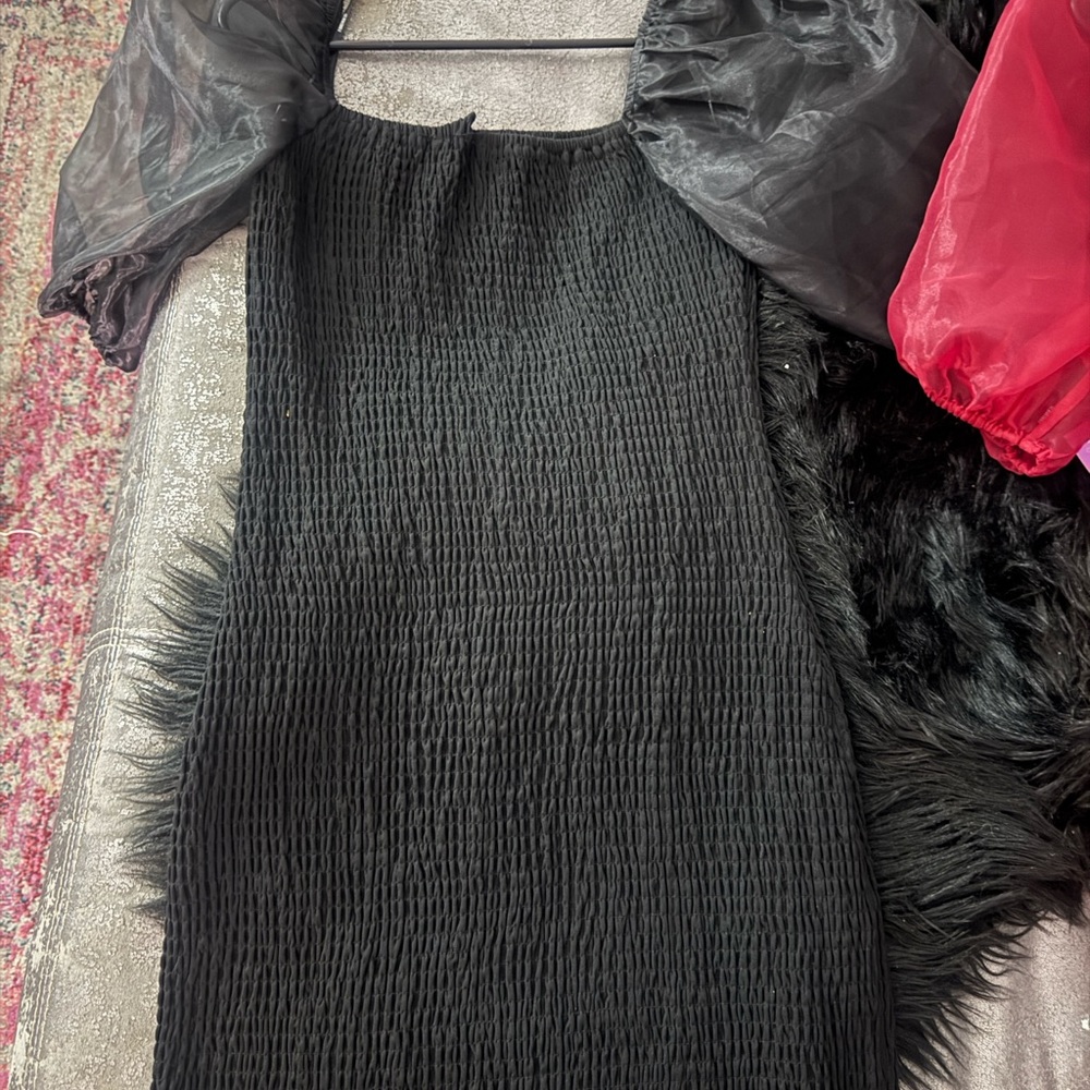 Elegant Black Textured Dress